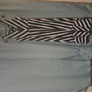 Chaps Women's Medium Navy/White Maxi Dress